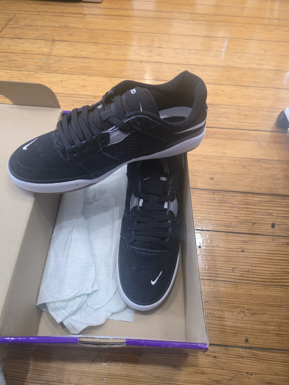 Nike Black and White Low-Top Skate Sneakers
